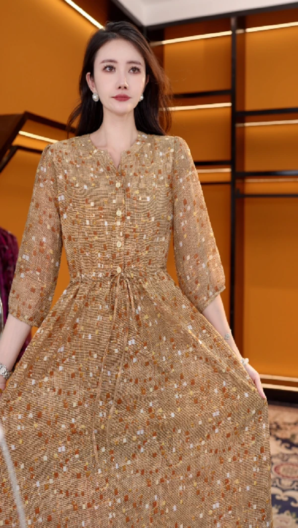 Y169新款时尚百搭气质减龄连衣裙-悠悠