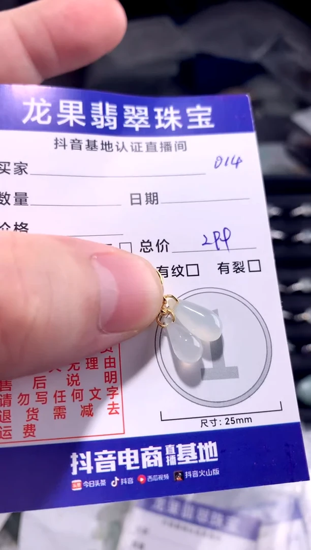 颈饰未镶嵌翡翠冰胶水滴014