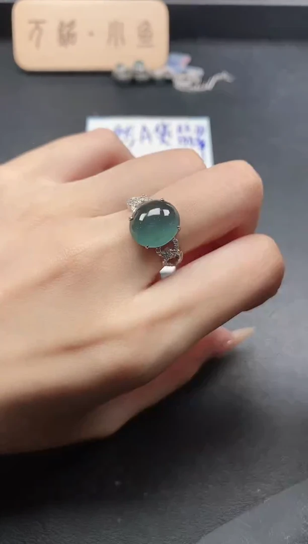 银S925镶嵌戒指翡翠5411