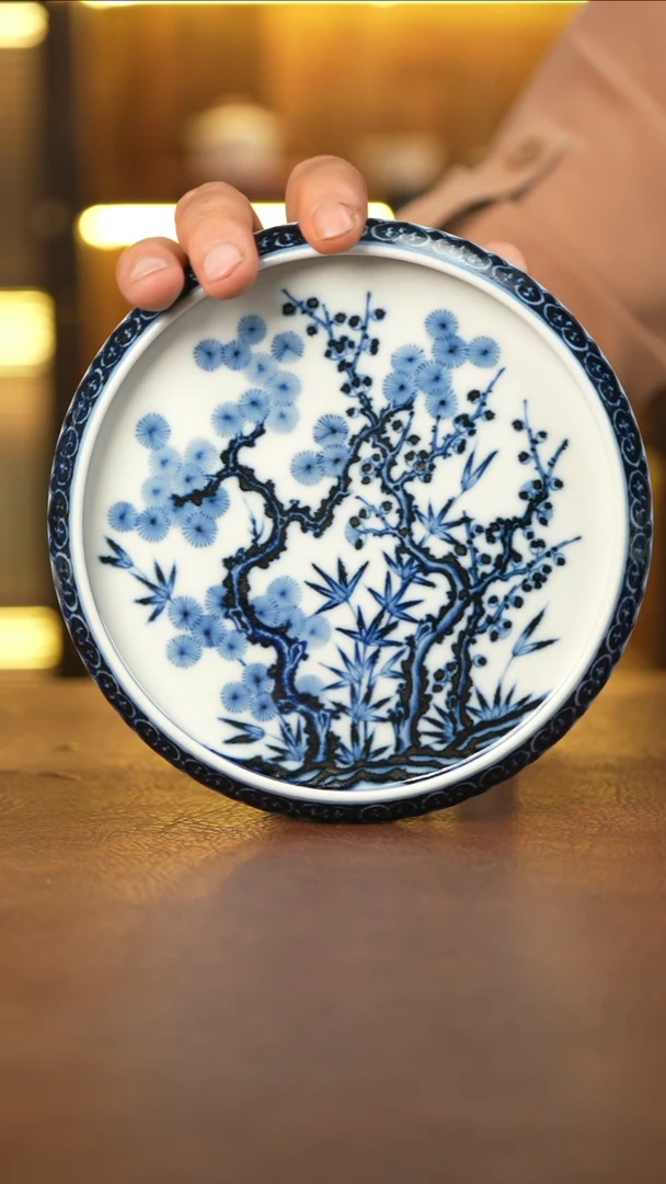 景德镇手工手绘茶器  松竹梅