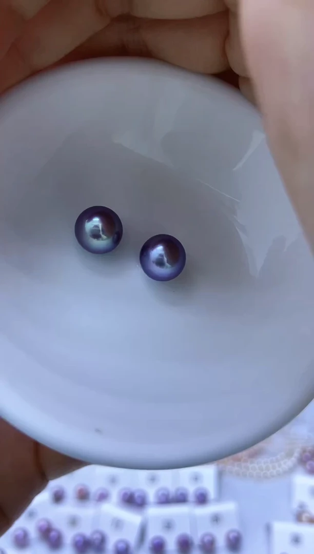 银S925镶嵌耳饰淡水珍珠无***队素钉1