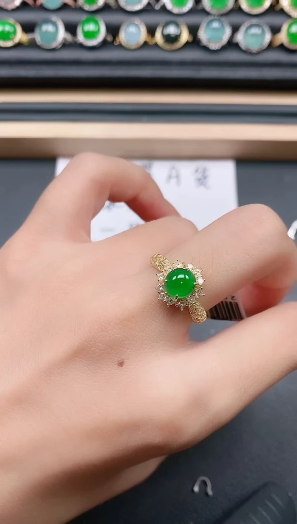 翡翠戒指银S925镶嵌11111