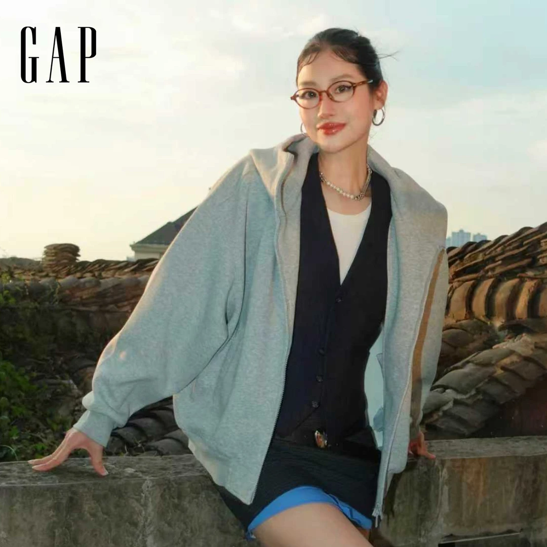 【成毅代言】Gap女装2025秋季新款logo连帽卫衣休闲上衣829623