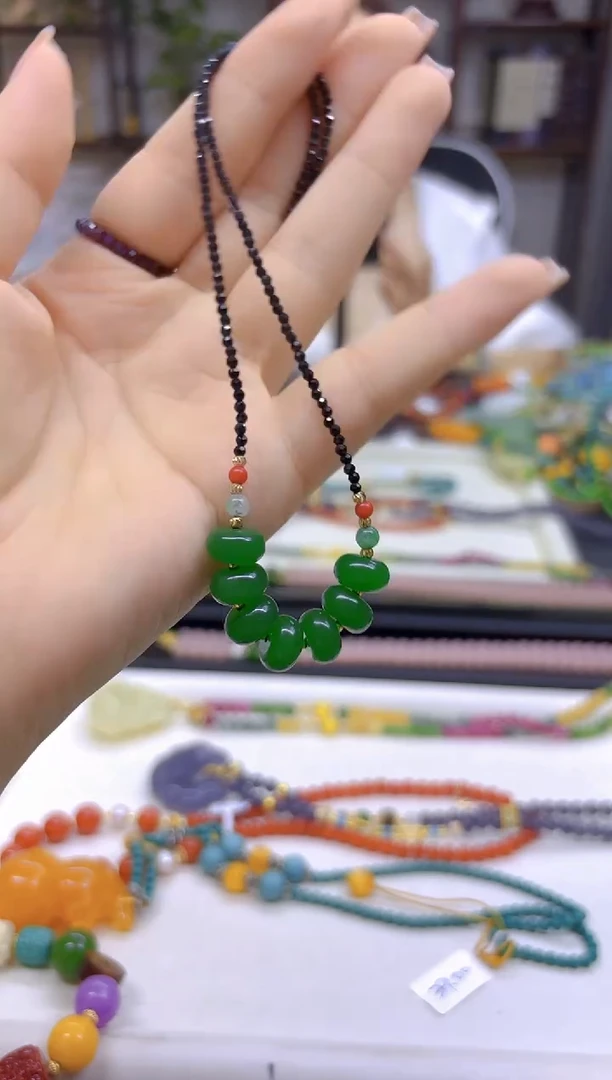 翡翠未镶嵌颈饰DIY款X365