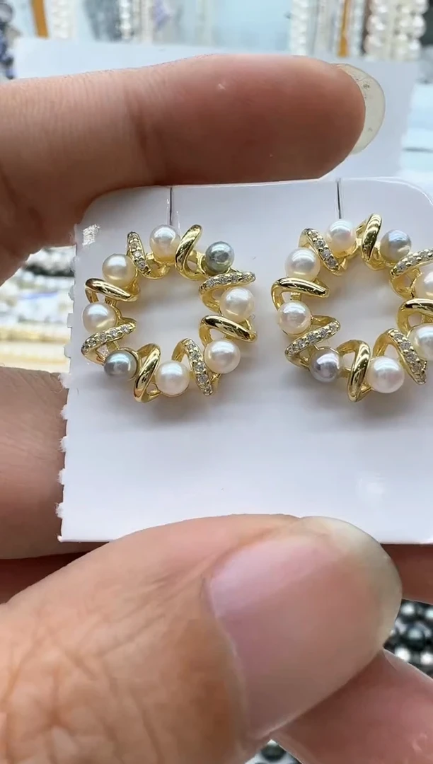 【闪购商品】海水珍珠耳饰银S925镶嵌清货