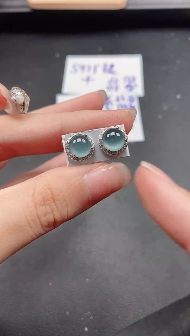 翡翠戒指银S925镶嵌5151-220