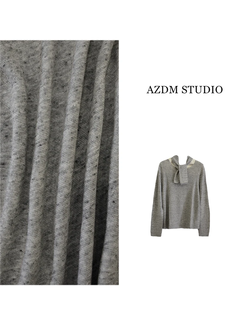 [AZDM]飘带亚麻细羊毛上衣
