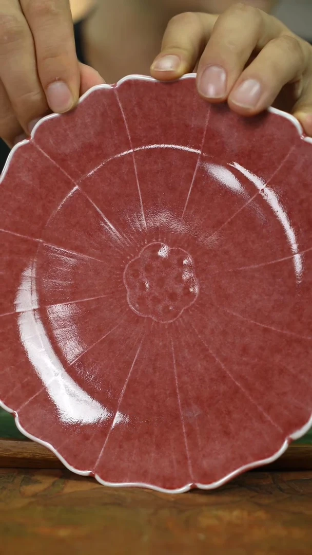 瓷片高温豇豆红景德镇上庄陶瓷景德镇