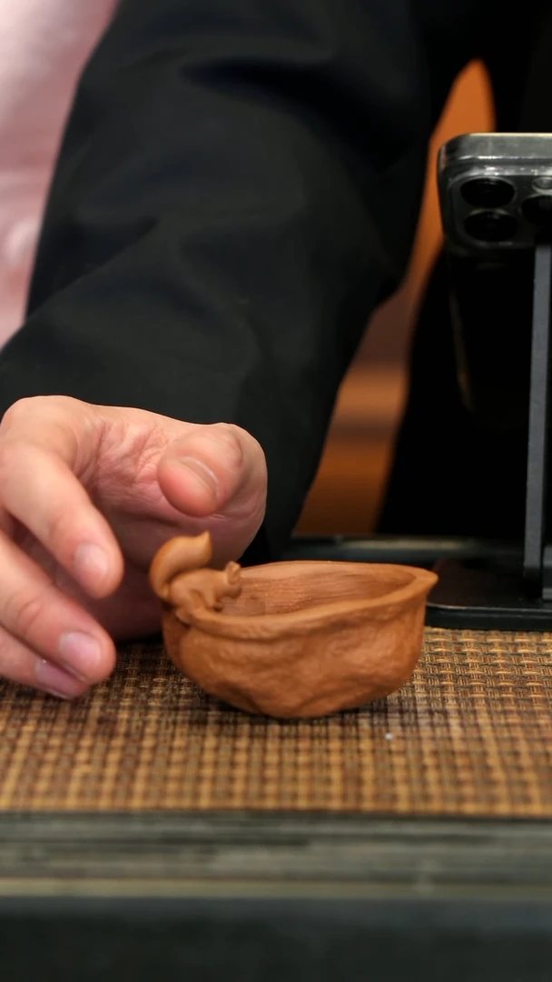 【闪购商品】紫砂茶壶9松鼠核桃杯 段泥