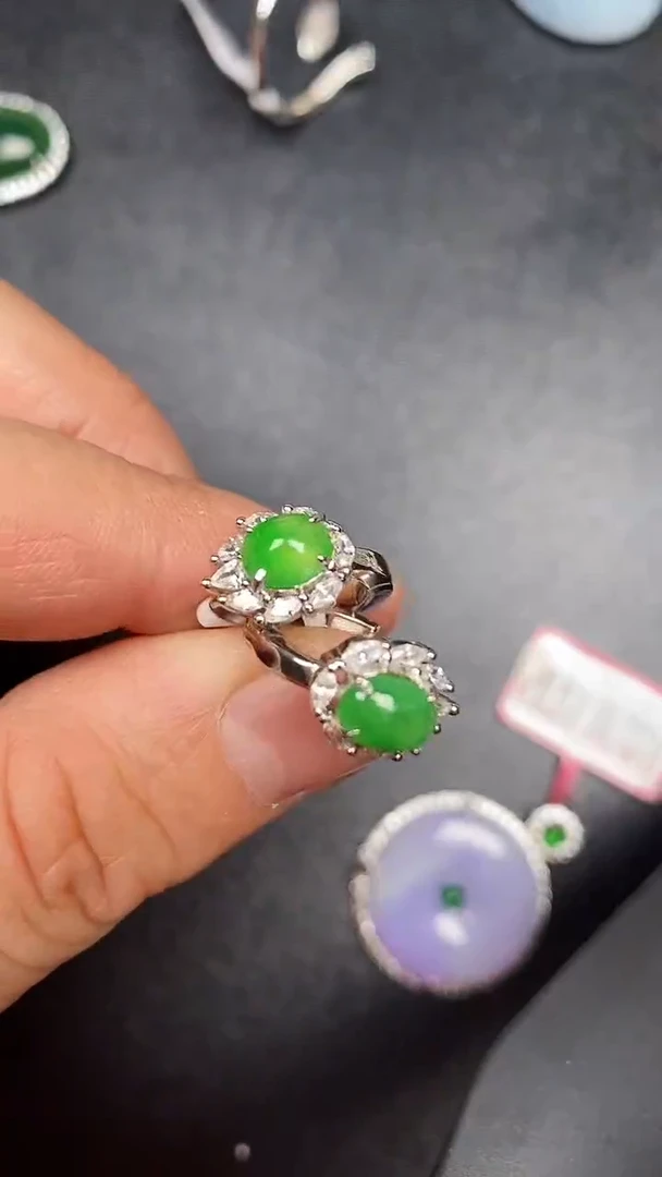 银S925镶嵌戒指翡翠2710