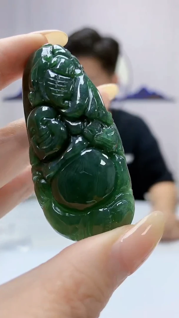 定制翡翠未镶嵌4917DD-毛货挂件佛62