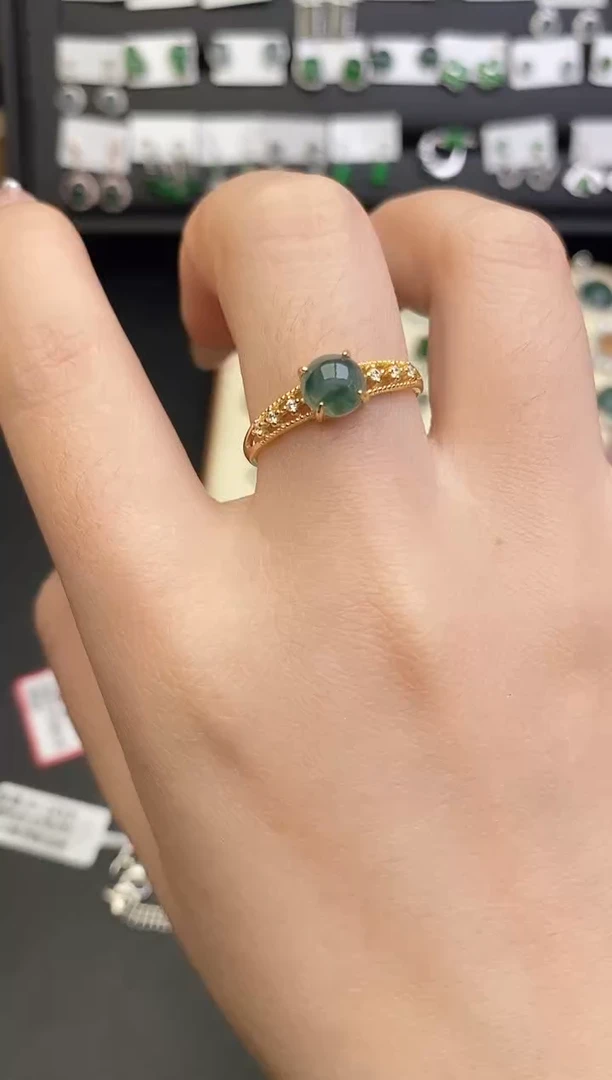 银S925镶嵌戒指翡翠0