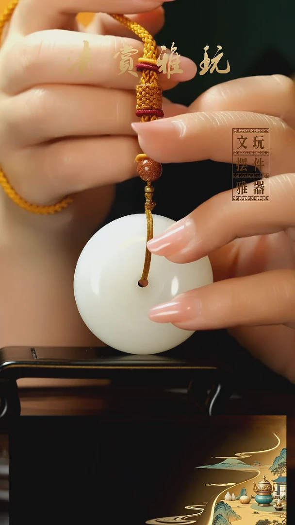 玉《平安扣》手把件摆件