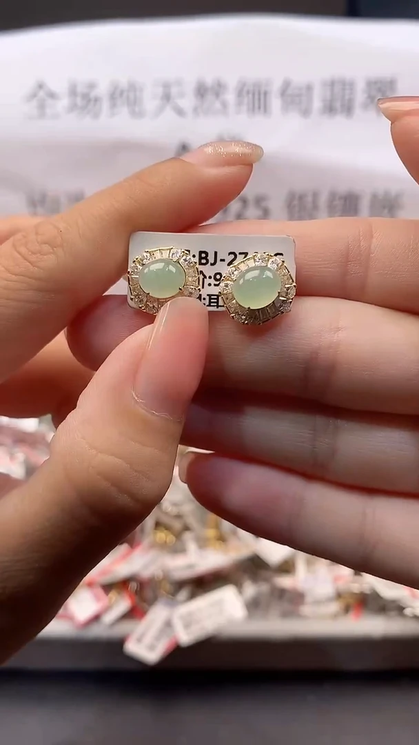 银S925镶嵌戒指翡翠戒指90