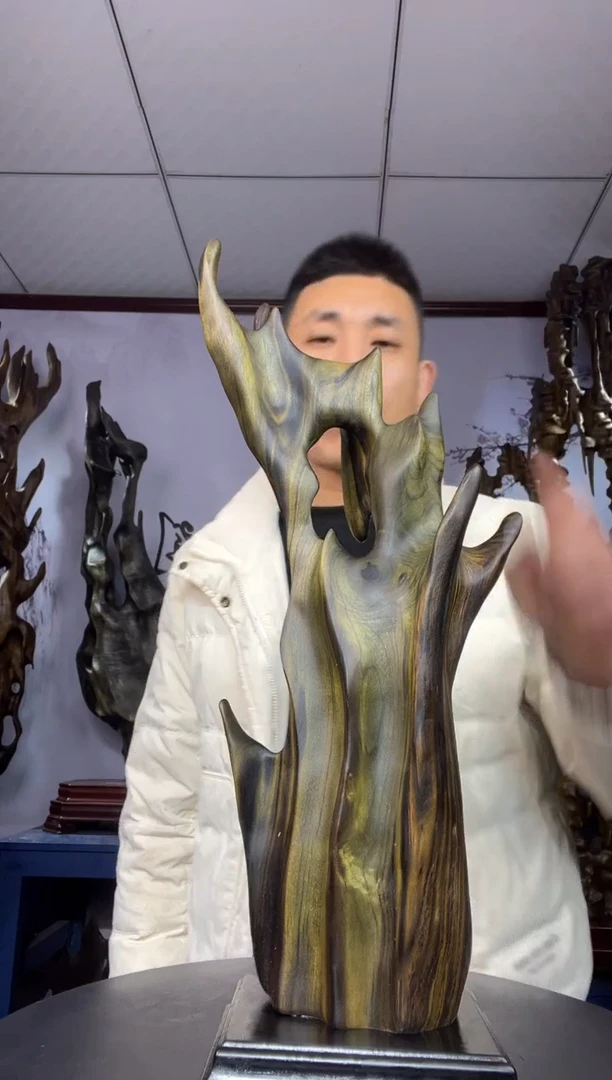 金丝楠木雕款淡*金丝楠木工艺品摆件