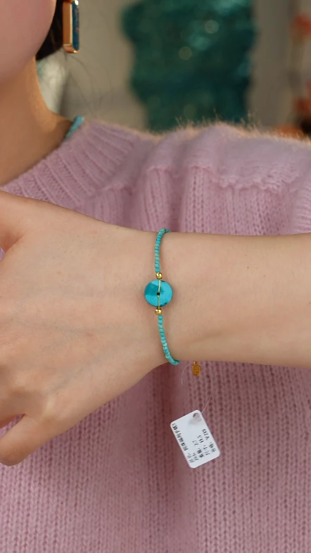 【闪购商品】绿松石手链银S925镀金镶嵌多样性发货