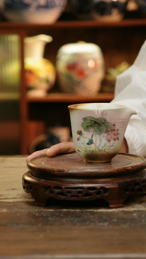 摆件景德镇纯手工釉下彩精品茶具
