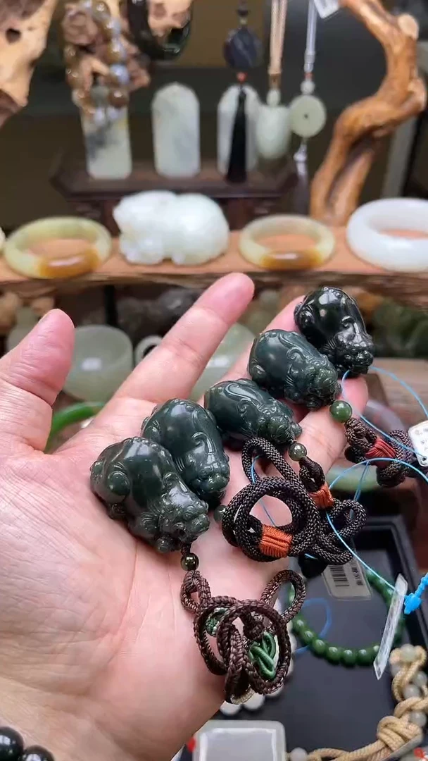 【闪购商品】和田玉吊坠未镶嵌青海希拉矿青玉貔貅 多样性发一