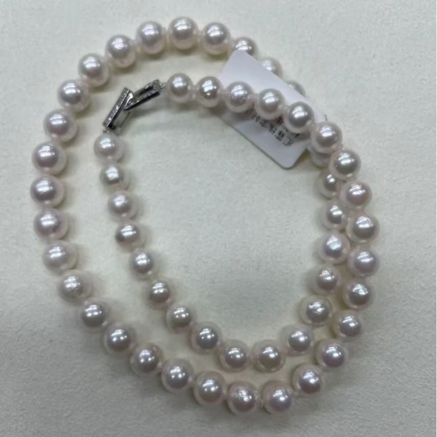 7-8mm海水akoya珍珠项链s925银镶嵌