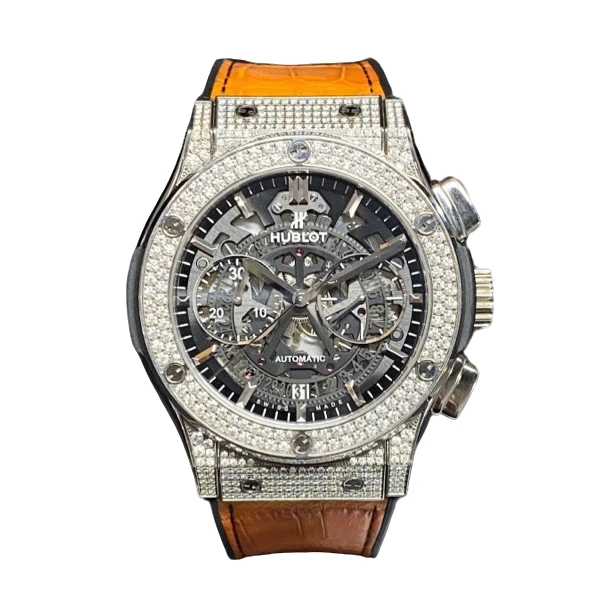 99新 Hublot/宇舶表 经典融合525/镂空盘/钛金属/45mm/全套/曹爽