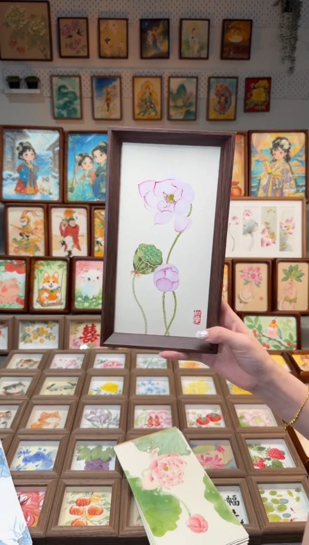 国画玉立荷花 手绘国画27