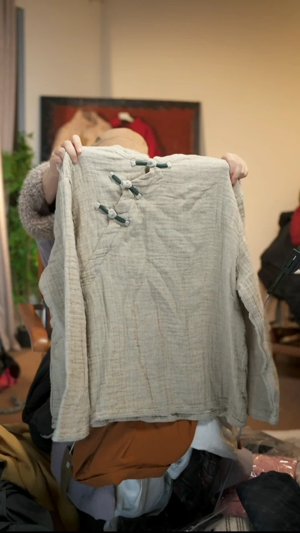 NO退NO换 汉麻盘扣上衣