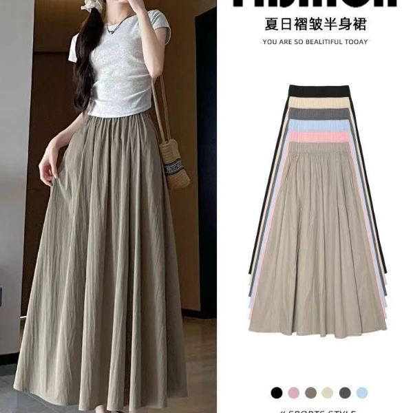 纯色洋气阔腿裤春夏宽松外穿女时尚飘飘半身裙瘦高腰潮流山本裙裤