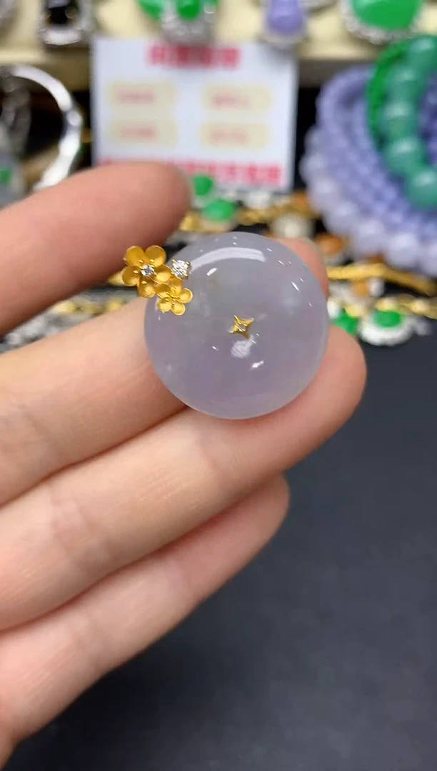 颈饰18K金镶嵌翡翠36-翡翠雪姐天天见