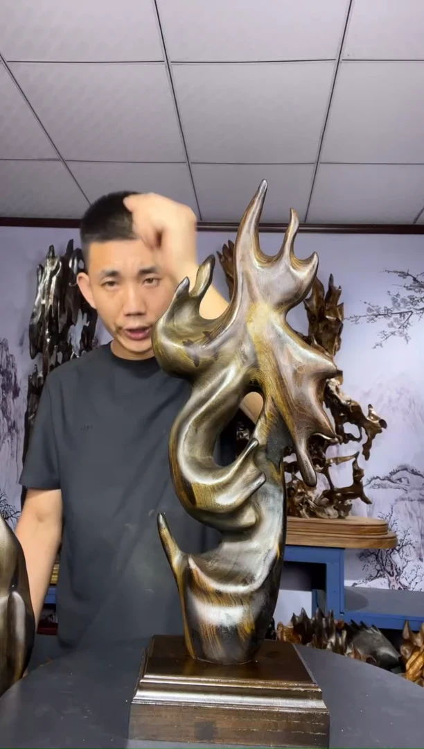 金丝楠木雕款石*金丝楠木工艺品摆件