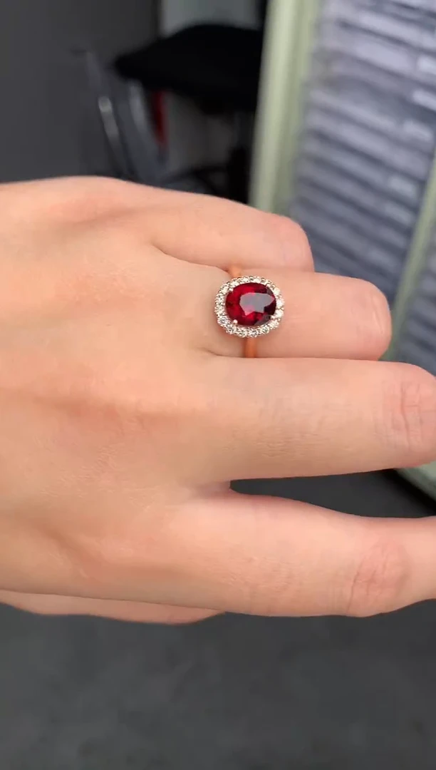 【闪购商品】碧玺戒指18K金镶嵌2ct卢比莱戒指