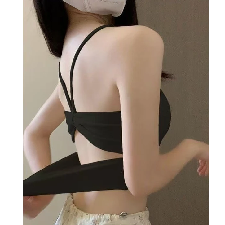 美背露背性感吊带背心女夏季2025新款显瘦穿搭气质带胸垫无袖上衣