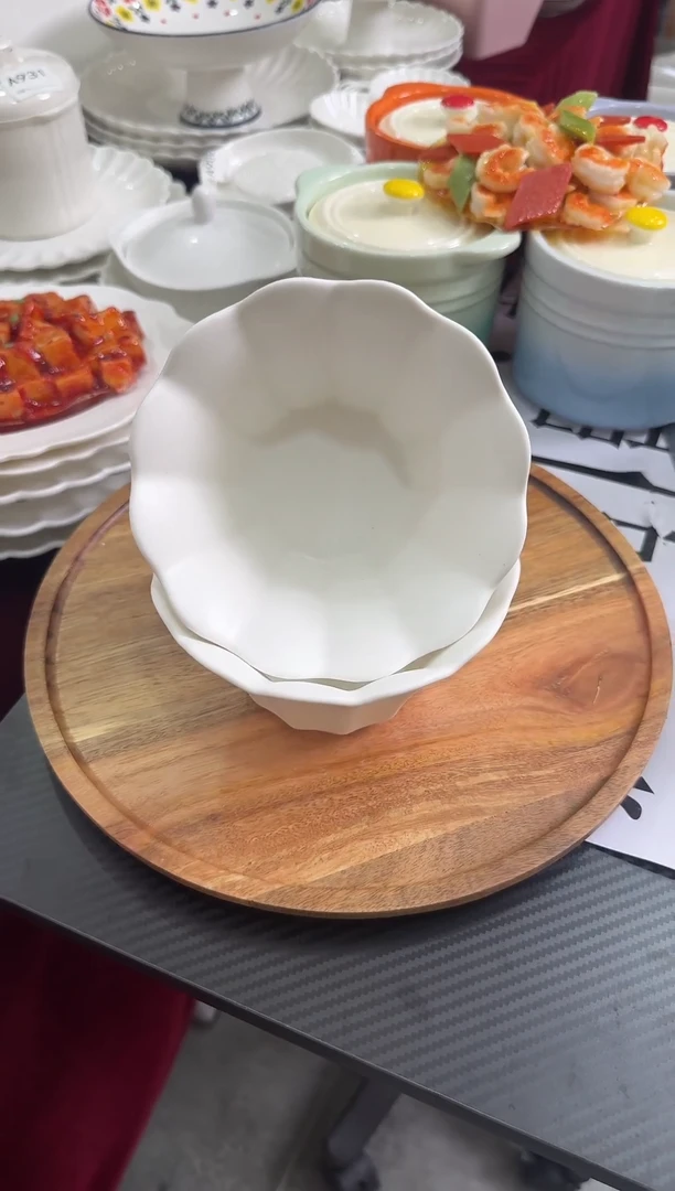 摆件陶微瑕 2个5英寸花瓣碗