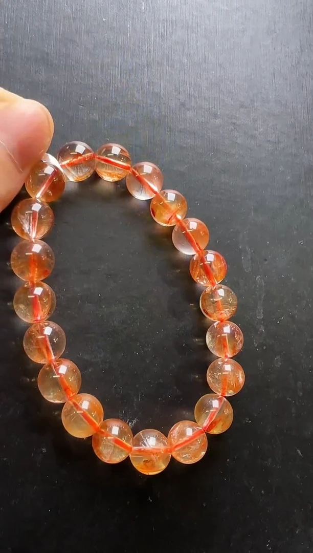 未镶嵌手串水晶黄胶花手串10m+    M57431