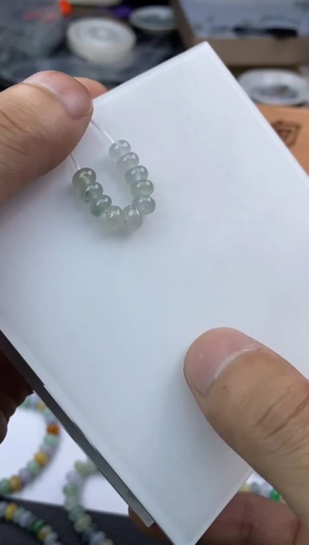 翡翠散珠21天然A货翡翠散珠卡6+
