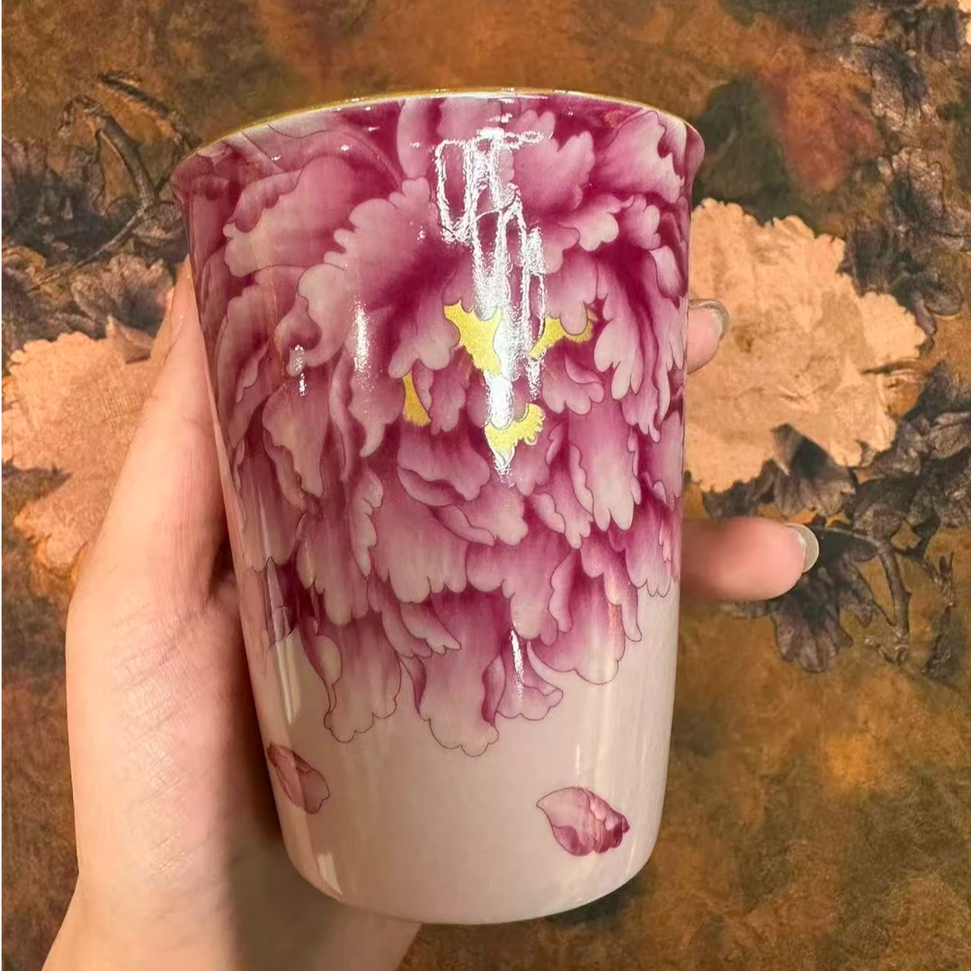 牡丹粉可乐杯A11034