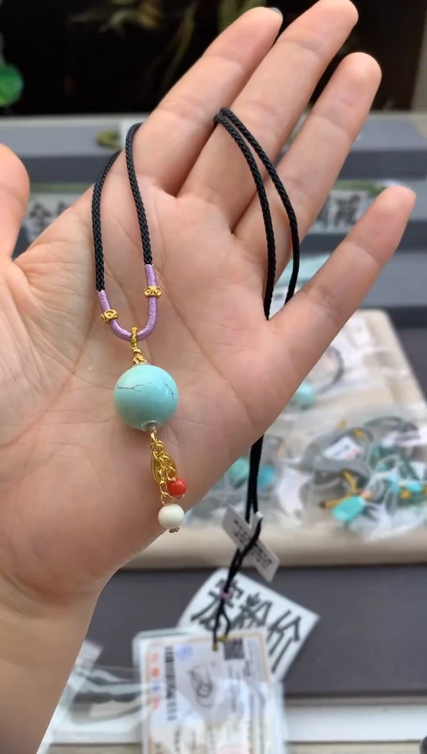 未镶嵌绿松石锁骨链茜.D117