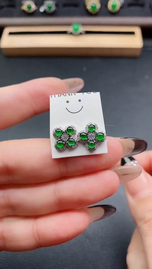 银S925镶嵌戒指翡翠1