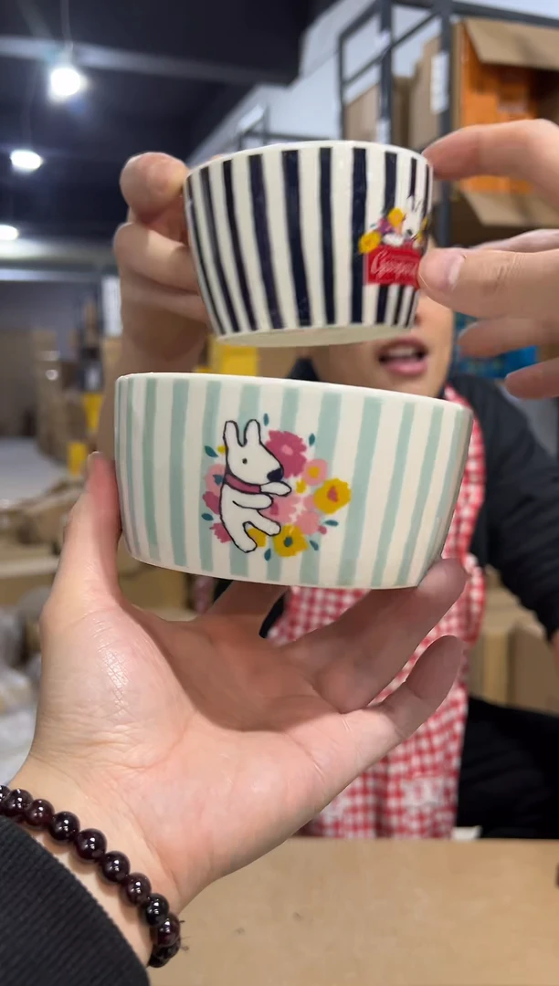 【闪购商品】杯条纹大小碗2件套