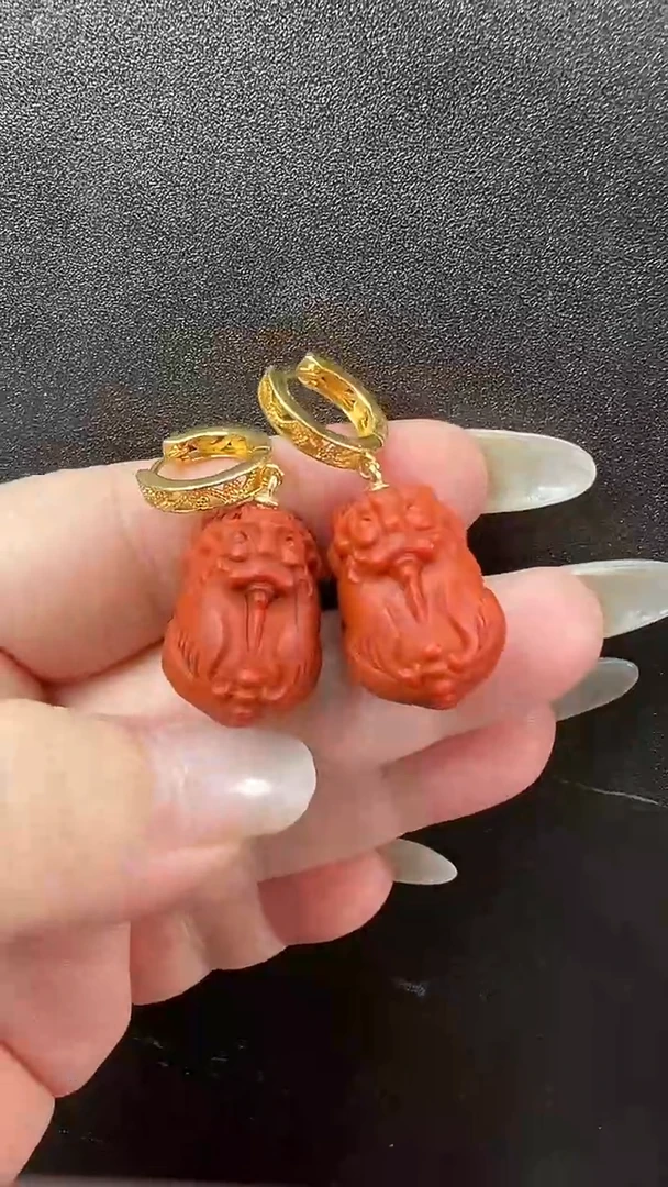 颈饰未镶嵌南红玛瑙耳环