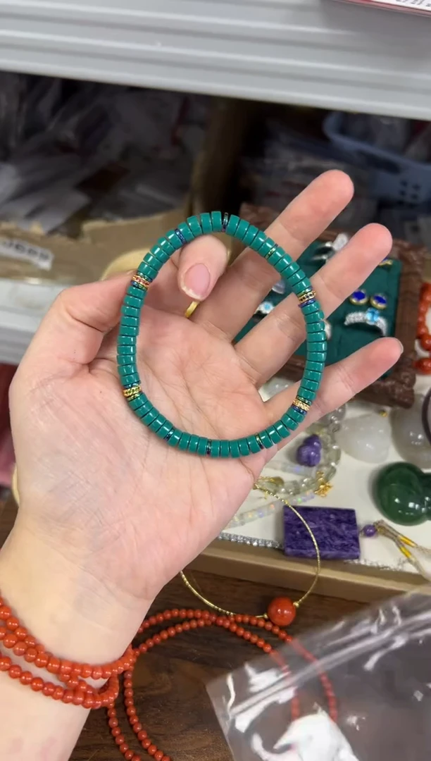 DIY玻璃科技松琉璃精工药片配件款手链[0758]