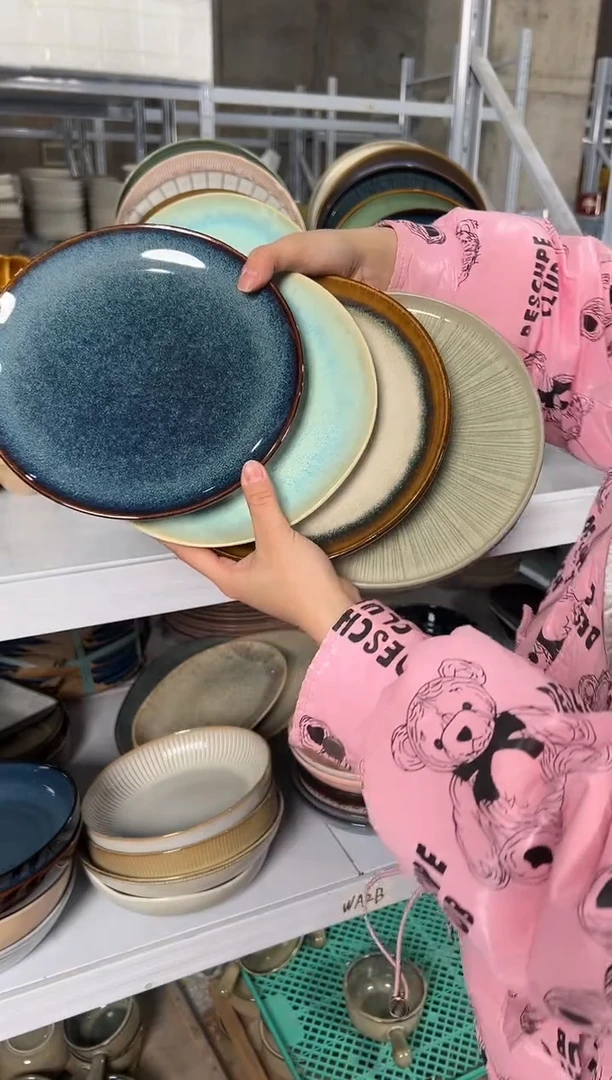 陶瓷外贸尾货瑕疵满20包邮X4 小盘8英寸