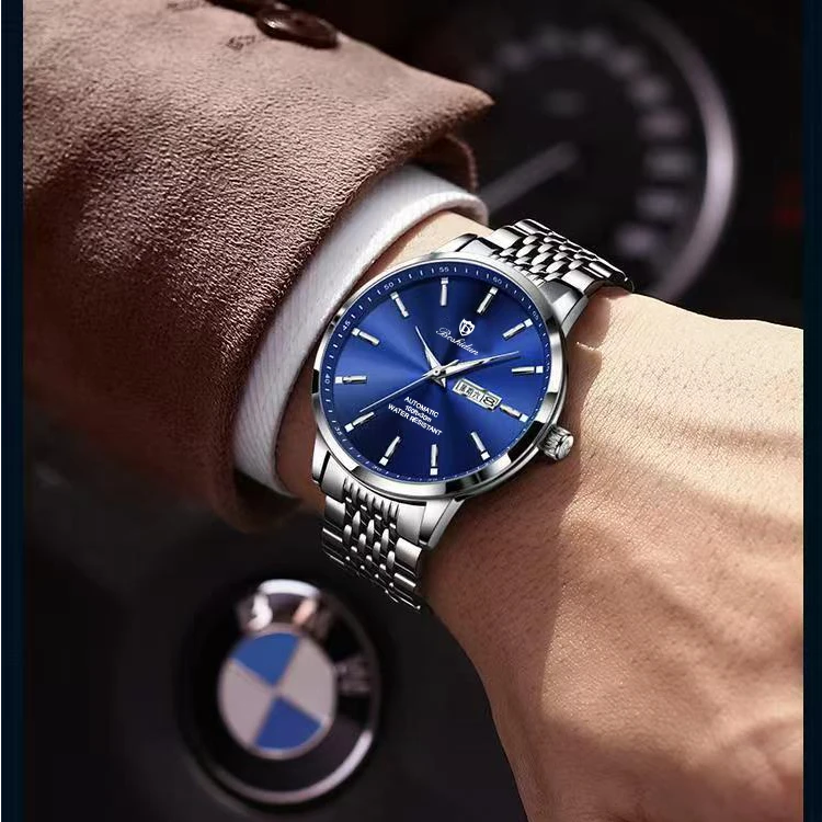 新款时尚轻奢嘉年华海蓝双日历防水夜光男士手表9125G-1专属