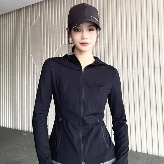 哥弟阿玛施正2025夏季新款修身拉链防晒衣女洋气显瘦瑜伽服外套