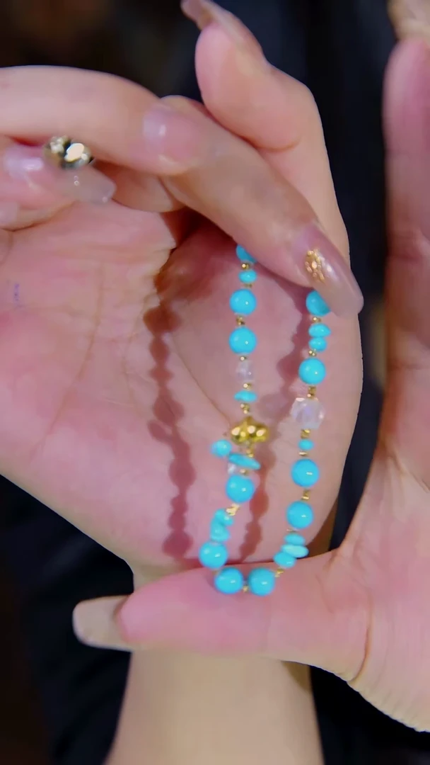 18K金镶嵌绿松石手串王炸绿松