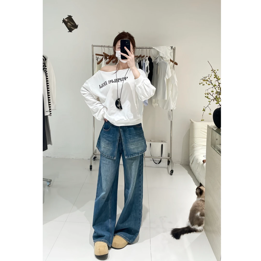 2025早秋流行一整套时尚韩版宽松慵懒风长袖上衣裤子两件套