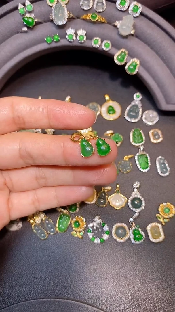 吊坠(不含链)银S925镶嵌翡翠1