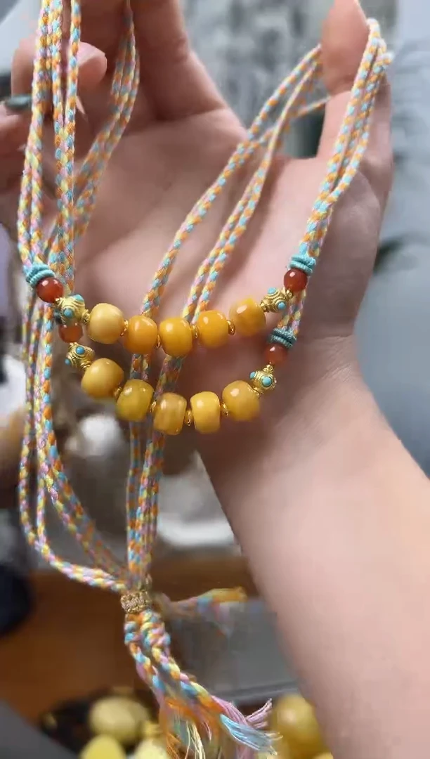 未镶嵌蜜蜡裸石蜜蜡手锁骨链多样性发一条