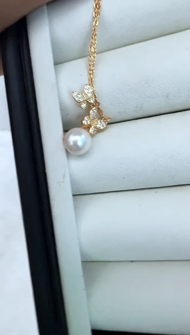 【闪购商品】海水珍珠颈饰银S925镶嵌套链