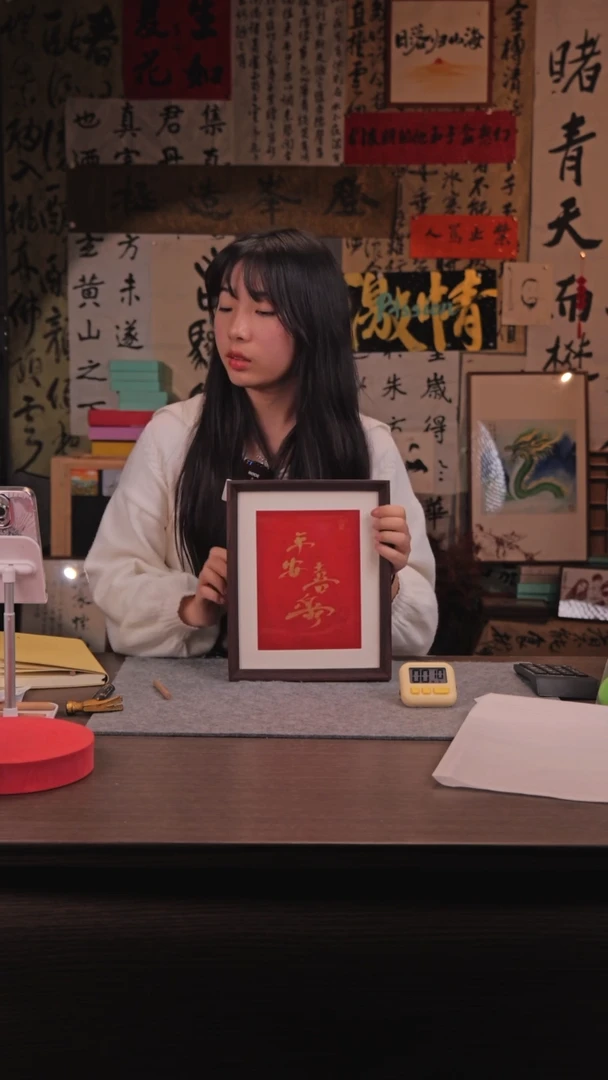 【闪购商品】国画697 平安 10寸 手写 亚克力