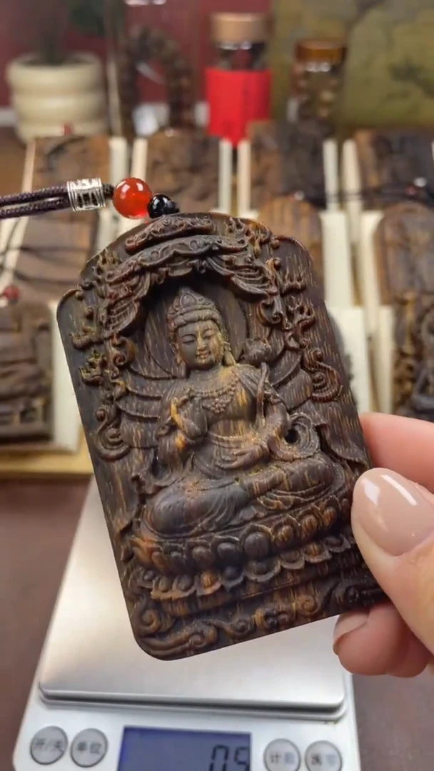 木木雕款芽庄十二生肖守护 大势至8cm送养香瓶